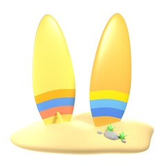 3d icon Surf Board, 3d illustration, 3d element, 3d rendering.