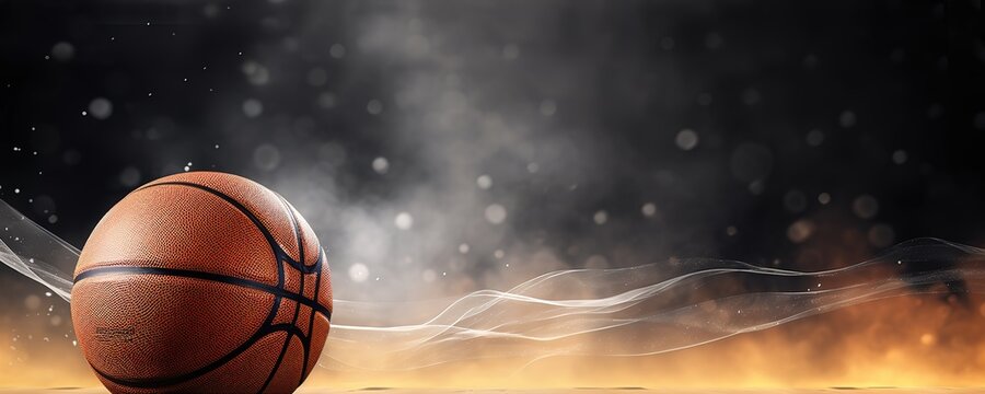basketball background with smoke effect. generative AI