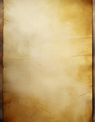 Old blank sheet of paper. Ancient parchment, faded textured background, stained and brown - Vintage empty page with space for text copy