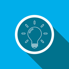Bulb lamp icon vector. Bulb lamp icon vector in trendy flat style. Idea bulb icon image, Idea bulb icon illustration isolated on blue background