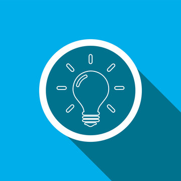Bulb lamp icon vector. Bulb lamp icon vector in trendy flat style. Idea bulb icon image, Idea bulb icon illustration isolated on blue background