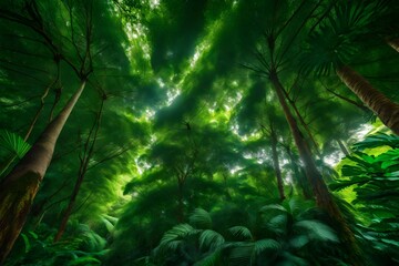 green forest in the morning