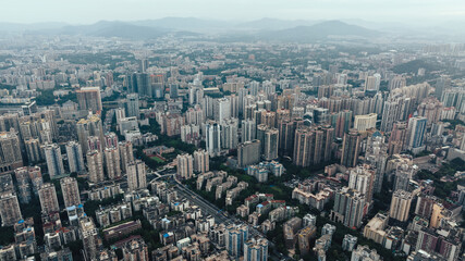 Fototapeta na wymiar Guangzhou ,China - October 12,2023: Aerial view of landscape in Guangzhou city, China