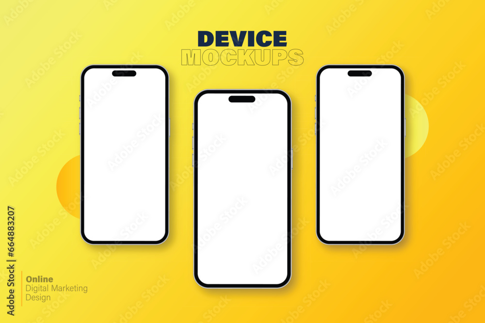 Poster smartphone mobile mockup | fully editable file, replaceable screen, separated shadow and background 