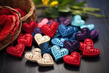 danish christmas hearts woven in festive colors