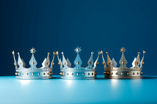 Three crowns as a symbol of the celebration of the Day of the Three Kings