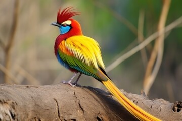 exotic bird sitting on national boundary