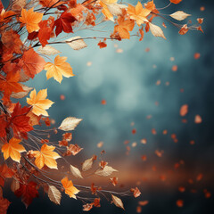 A frame of fall leaves