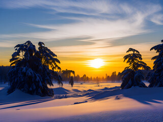 sunset in the desert