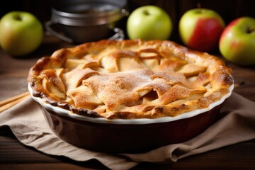 a freshly baked homemade apple pie - obrazy, fototapety, plakaty