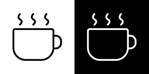 Cup black. Flat cup tea or coffee for web and app design. Cups of coffee.