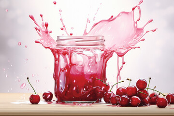 Fresh cranberries and a splash of cranberry juice