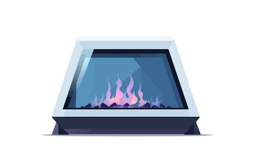 futuristic fireplace vector flat minimalistic isolated vector style illustration