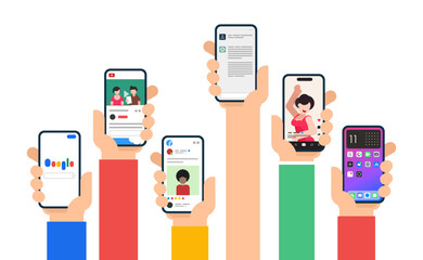 Hands holding smartphone