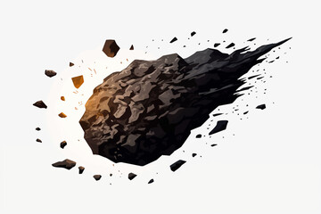 meteorite vector flat minimalistic isolated vector style illustration - obrazy, fototapety, plakaty