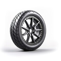 Obraz premium car wheel isolated on white background. Generative AI