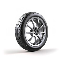 Obraz premium car wheel isolated on white background. Generative AI