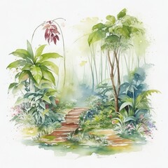 tropical island with palm trees