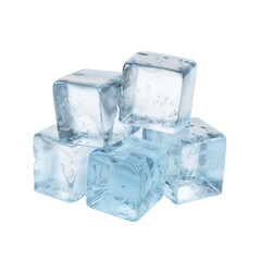ice cubes isolated on transparent background