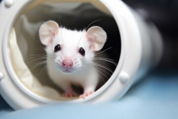 a ferret exploring a safe, enriched environment