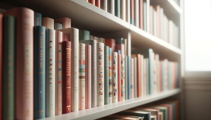 A literary labyrinth, shelves lined with pages of possibility, beckoning readers to wander through the indoor sanctuary of bound knowledge