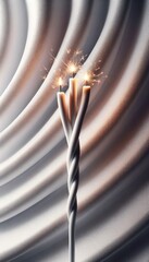A fiery fusion of shimmering metal and luminous light, the abstract image of lit candles with sparklers evokes a sense of whimsical wonder and bold artistic expression