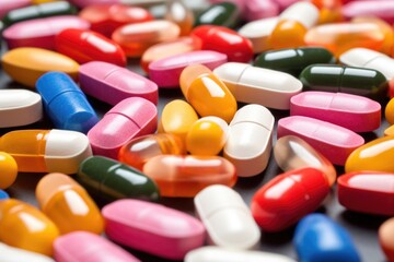 detailed close-ups of multivitamin pills and dietary supplements