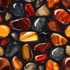 Seamless pattern with multi color stones, ai background
