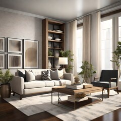 modern living room with sofa and table