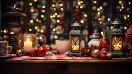 christmas lantern in the night 