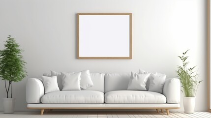 Fototapeta na wymiar modern interior with sofa generated by AI