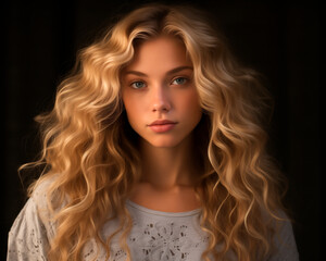 Fototapeta premium closeup of a beautiful blonde model woman