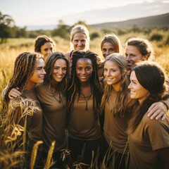 Fototapeta premium A group of young ecologists and naturalists on their volunteer project to preserve the environment