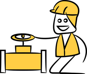 Doodle Labor Controlling Valve Illustration
