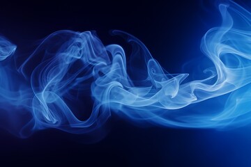 Fototapeta premium Blue and White Vape Smoke on Dark Blue Background