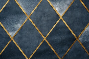 Blue Jeans Denim and Gold Fabric Texture with Crosshatching