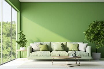 Green Minimalist Living Room