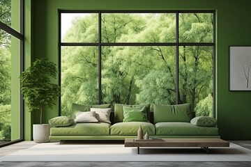 Green Minimalist Living Room