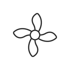 Obraz premium Four blades Fan, linear icon. Line with editable stroke