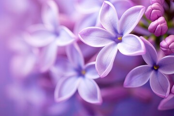 Naklejka na ściany i meble Lilac blossom macro background with copy space.