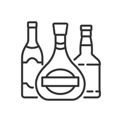 Alcoholic Drinks, linear icon. Line with editable stroke