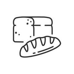 Bread, linear icon. Line with editable stroke