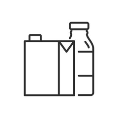 Dairy drinks, linear icon. Line with editable stroke
