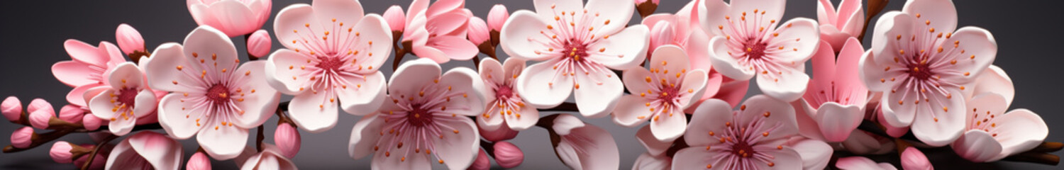Kirschblüten auf weißem Hintergrund - obrazy, fototapety, plakaty
