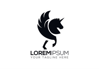 pegasus logo, pegasus, horse wings, flying horse, horse logos, unicorn logo, unicorn, logo template, template