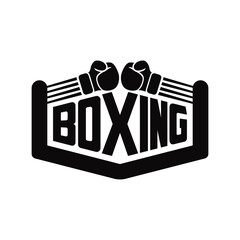 Boxing Logo. Boxer, Club, Ring, Sport Logo - obrazy, fototapety, plakaty