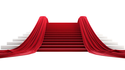 red carpet isolated on transparent background Remove png, Clipping Path - obrazy, fototapety, plakaty