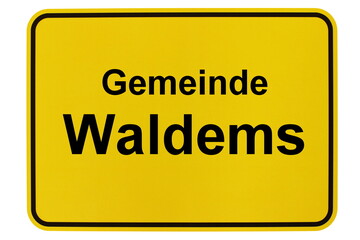 Illustration eines Ortsschildes der Gemeinde Waldems in Hessen