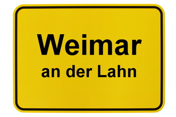 Illustration eines Ortsschildes der Gemeinde Weimar an der Lahn in Hessen