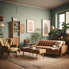 living room interior with sofa set